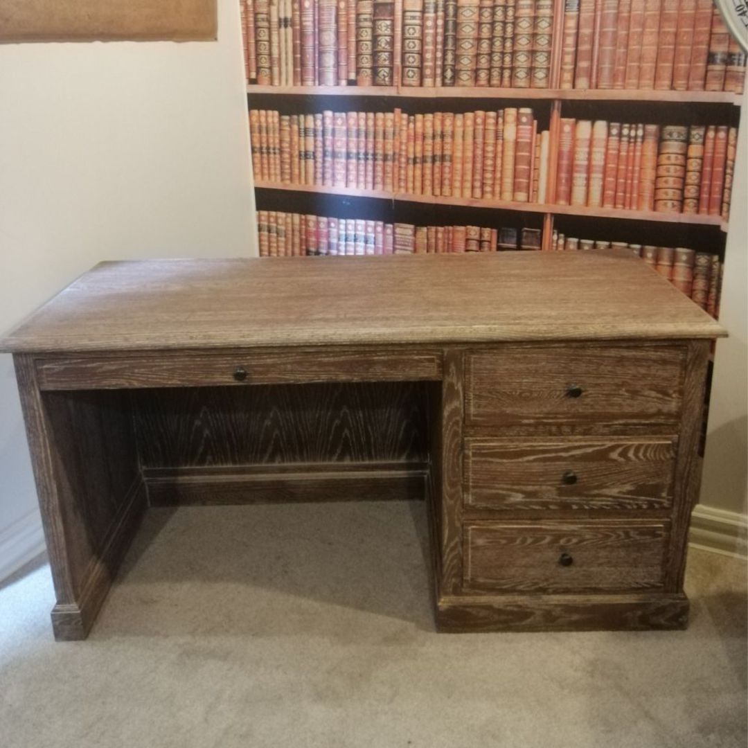 Antique Washed Oak Desk Medium 150cm image 3
